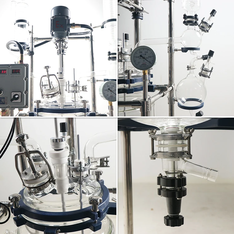 YUHUA Laboratory Cylinder  Customize Ultrasonic Jacketed Glass Reactor Chemic Photocatalytic