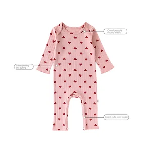 2026 Spring Baby Long-sleeved Jumpsuit for 1-3 Years Old Boys and Girls Pure Cotton Print European-American Style Home Clothes