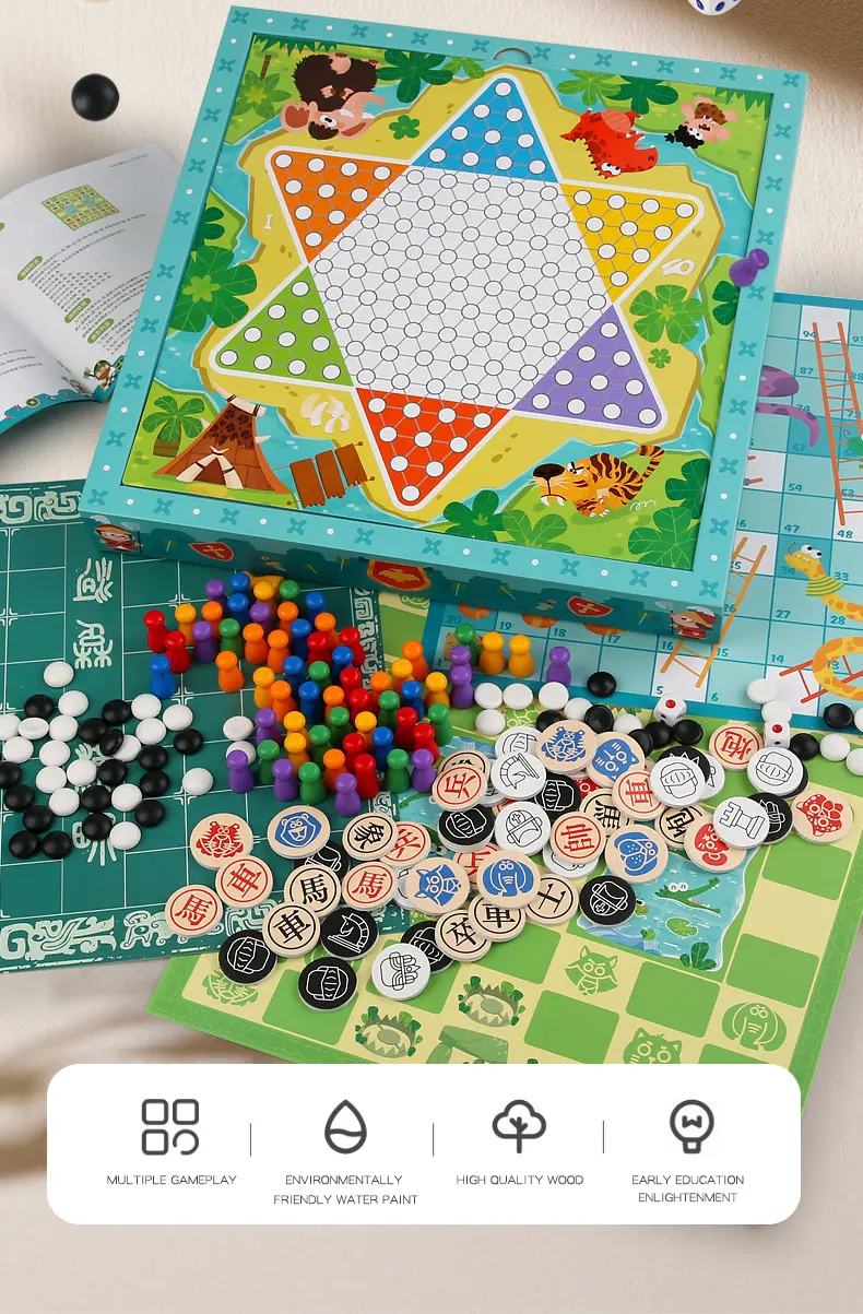 Hot Selling Other Educational Toys Early Education Toy Educational Toys From China Multi Functional Chess Logic Cognition 8 in 1
