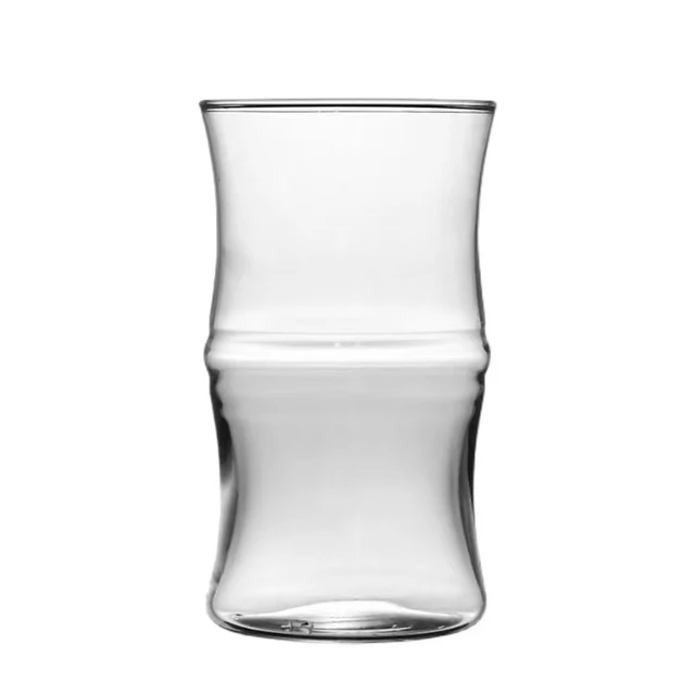 Wholesale Slub Design 415ml High Temperature Resistant High Borosilicate Glass Water Cup