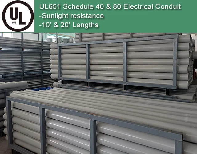 Schedule 40 80 Electrical Pvc Conduit Pipe Uv Resistant Outdoor Plastic Underground Large 1 Inch
