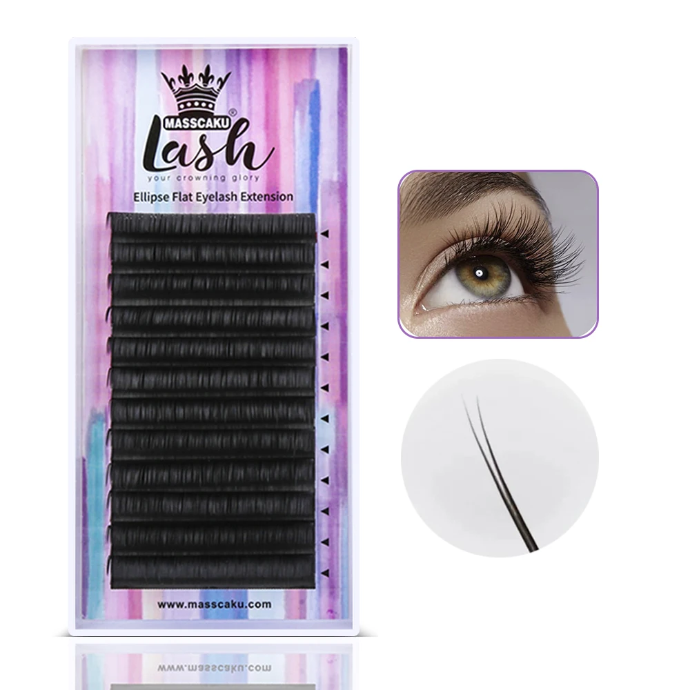 まつげエクステ マツエク クチュリエール マットフラット(2又)(4列) S  