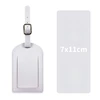 Etiqueta de equipaje blanca con tapa vertical