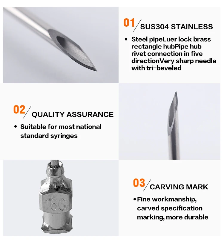 Different Sizes Veterinary Stainless Steel Injection Vaccine Needle For Farm Livestock Cattle