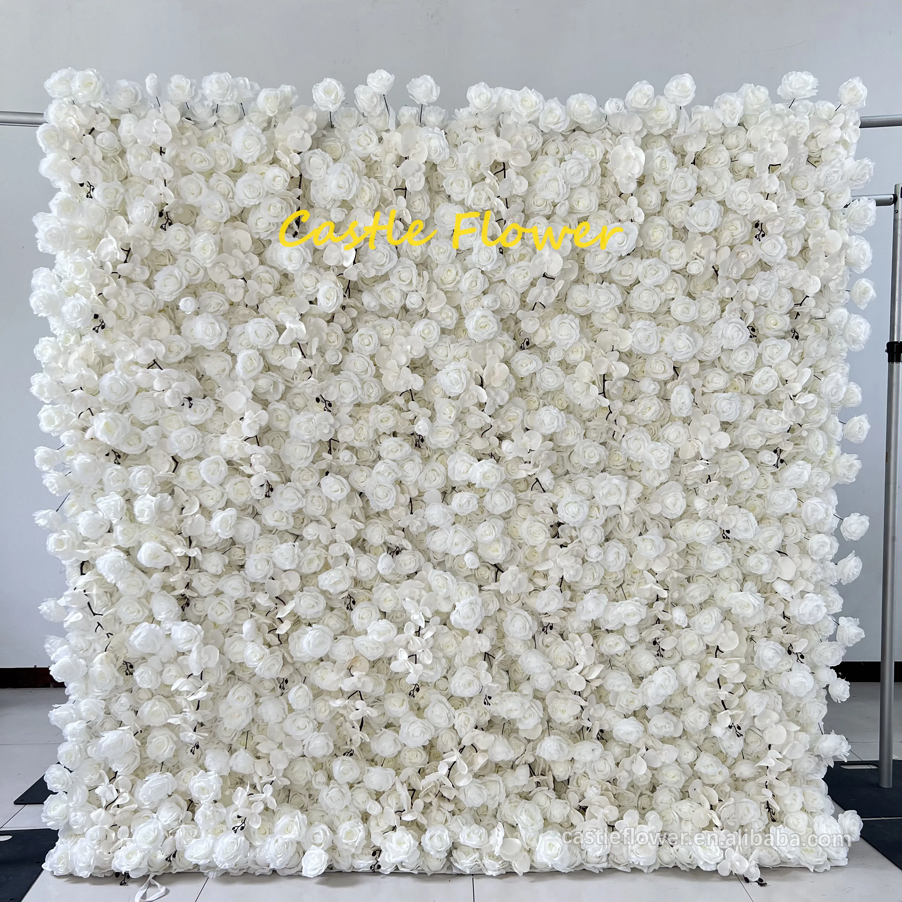 3D Effect Flower Wall Cloth Decor Flower Design Wall Tiles Artificial Flower Panel for Wedding