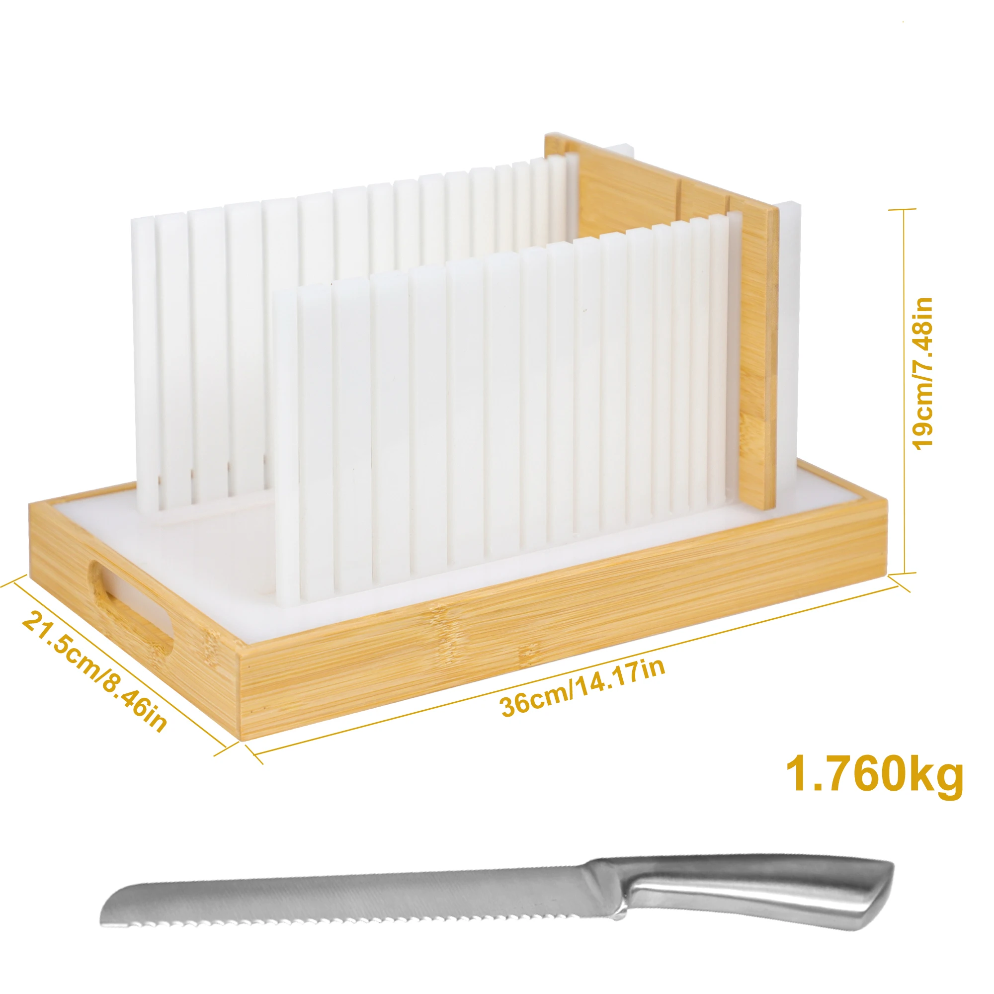 Bread Slicer Cutting Guide Organic Bamboo Bread Cutter Slicer With Knife And Pe Board For