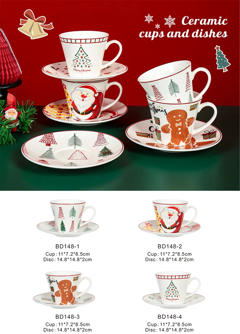 product factory supply customized porcelain ceramic tableware set cup bowl christmas dinnerware set for hotel bar and restaurant-3