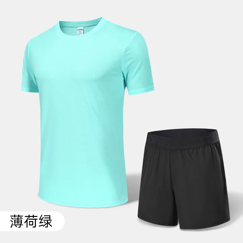 Quick-dry Suit Men's Outdoor Running Leisure Fitness Basketball Sports T Shirt and Short aperçu 14