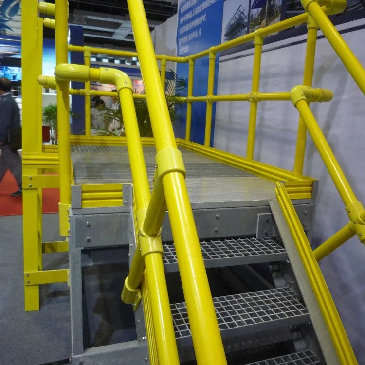 FRP GRP Platform Stair Handrail - High Strength & Custom Colors