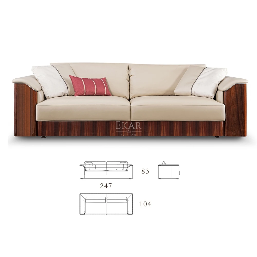 EKAR FURNITURE Modern Comfortable Luxury Fabric & Leather Living Room Sofa supplier