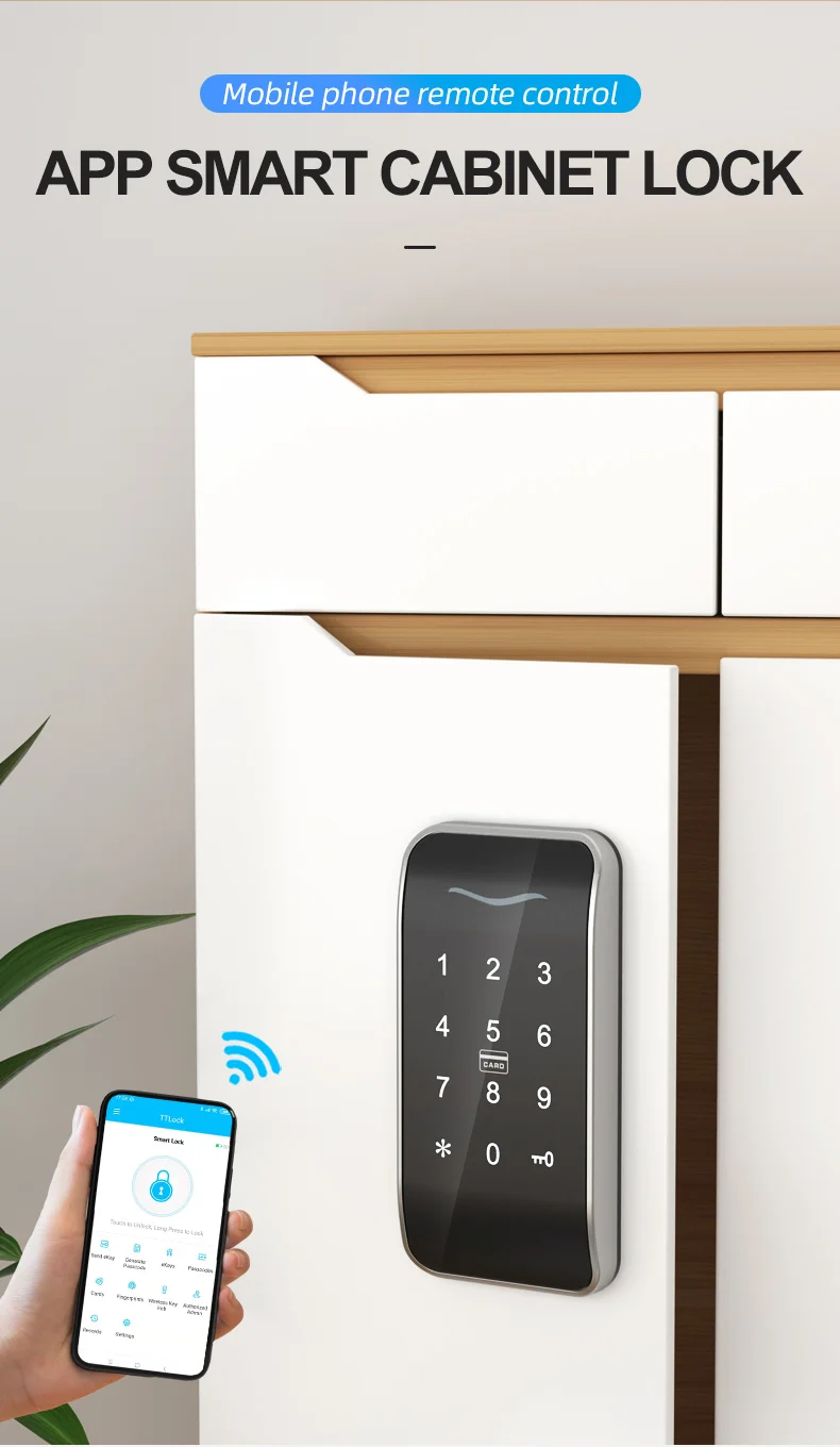 Qr Code Door Alarm Lock Rim Cam Lock Drawer