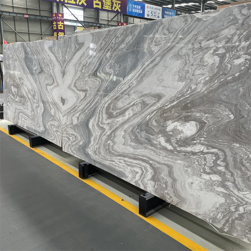 product good quality customized size snow cloud white marble slabs for interior wall design palissandro white marble slab bookmatch-2