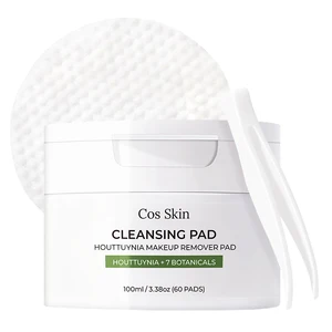 Private Label Face Cleaning Pad Houttuynia Facial Cleansing Makeup Remover Cotton Pads for Sensitive Skin