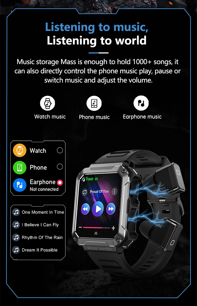 Wearable devices T93 TWS earbuds 2 in 1 music voice recording speaker T93 ultra max smartwatch earphone smart watch