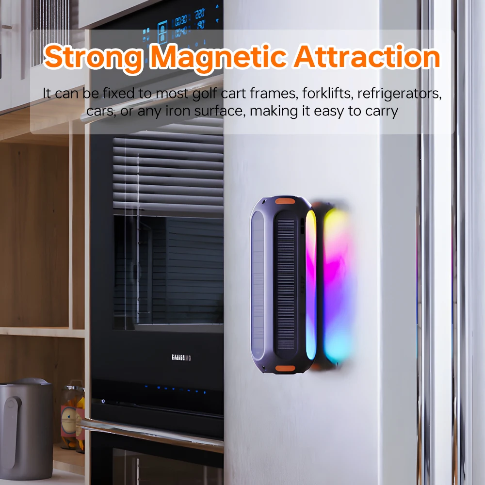 Stereo Pair Outdoor Solar Speaker IP66 Waterproof with Magnetic Base & Wrist Strap for Backpack Cycling Camping Adventures
