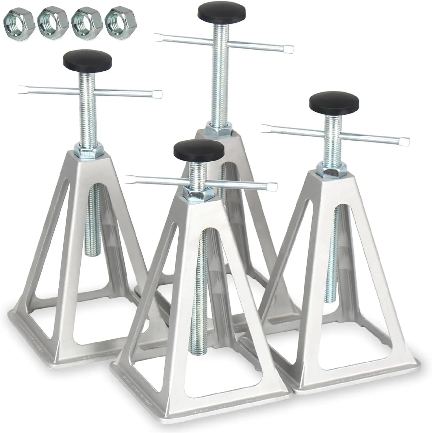 RV Stabilizer Jacks, Stack Jack Stands for RV Camper Travel Trailer, with Additional Screw Nuts and Cushion Rubber Mats