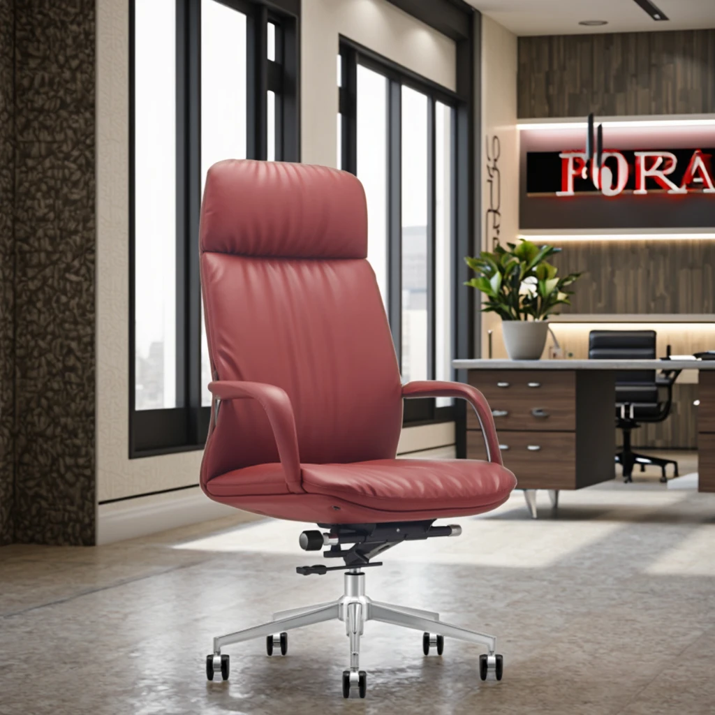 Luxury Double Layer Executive Chair Iron Frame Construction PU Wheels Commercial Installation 5
