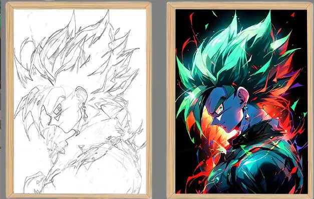 Anime DBZ LED Art Light - Illuminate with Goku Power