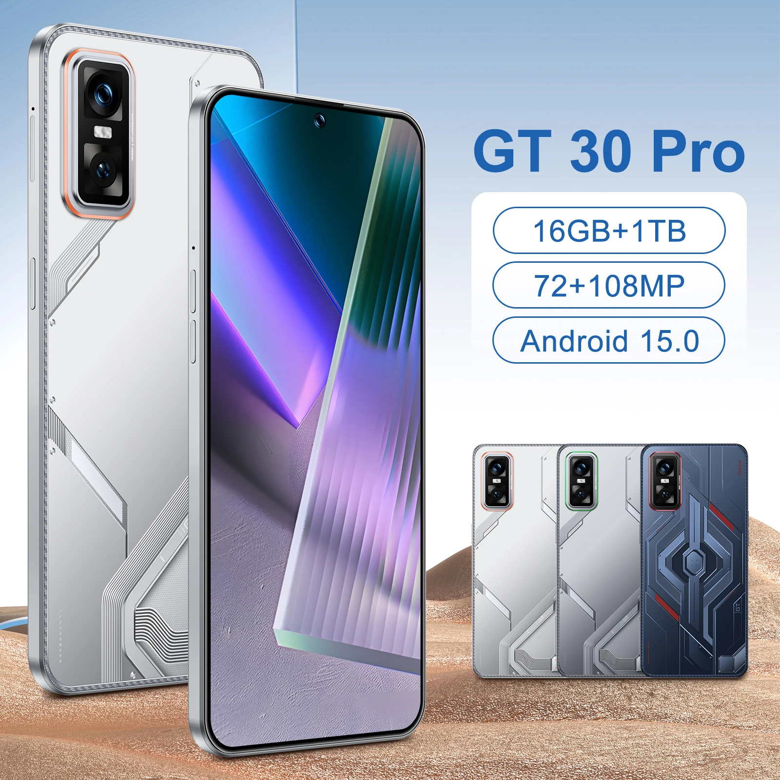 Global Unlocked GT30 Pro 5G Smartphones Waterproof 6.8 Inch