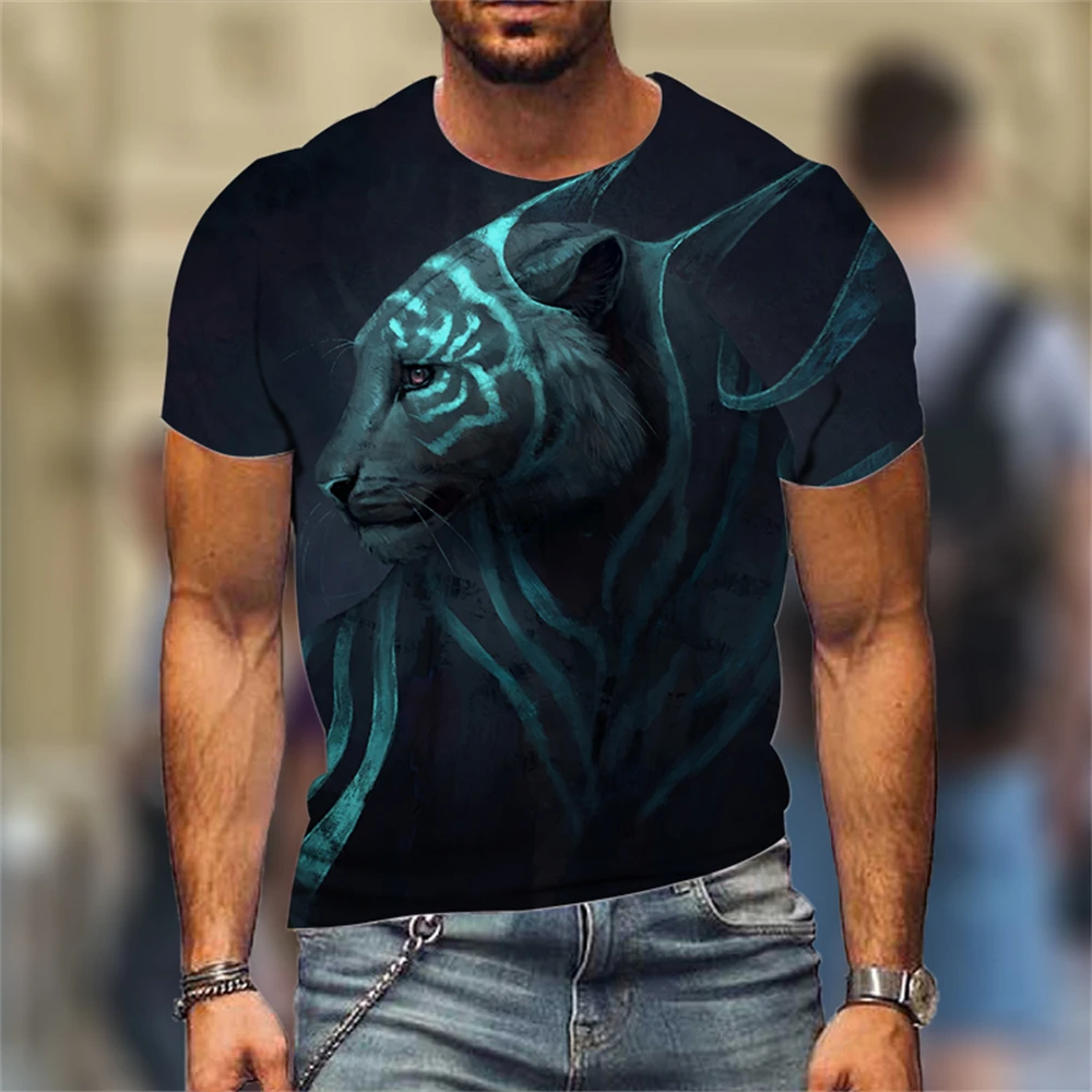 Summer T-shirt Men Animal Lion 3d Custom Tshirt Design Print Fashion ...
