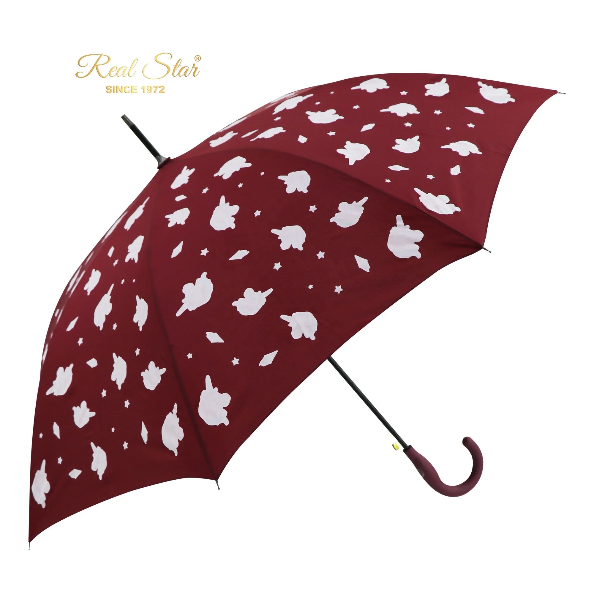 RST unicorn Pattern Color Changing Magic Umbrella Stick Straight Umbrella