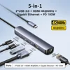 Hub Ethernet 5-en-1 4K à 60 Hz