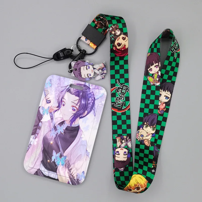 Cute Cartoon Demon Slayer Identity Badge Lanyard Plastic Id Neck Strap ...