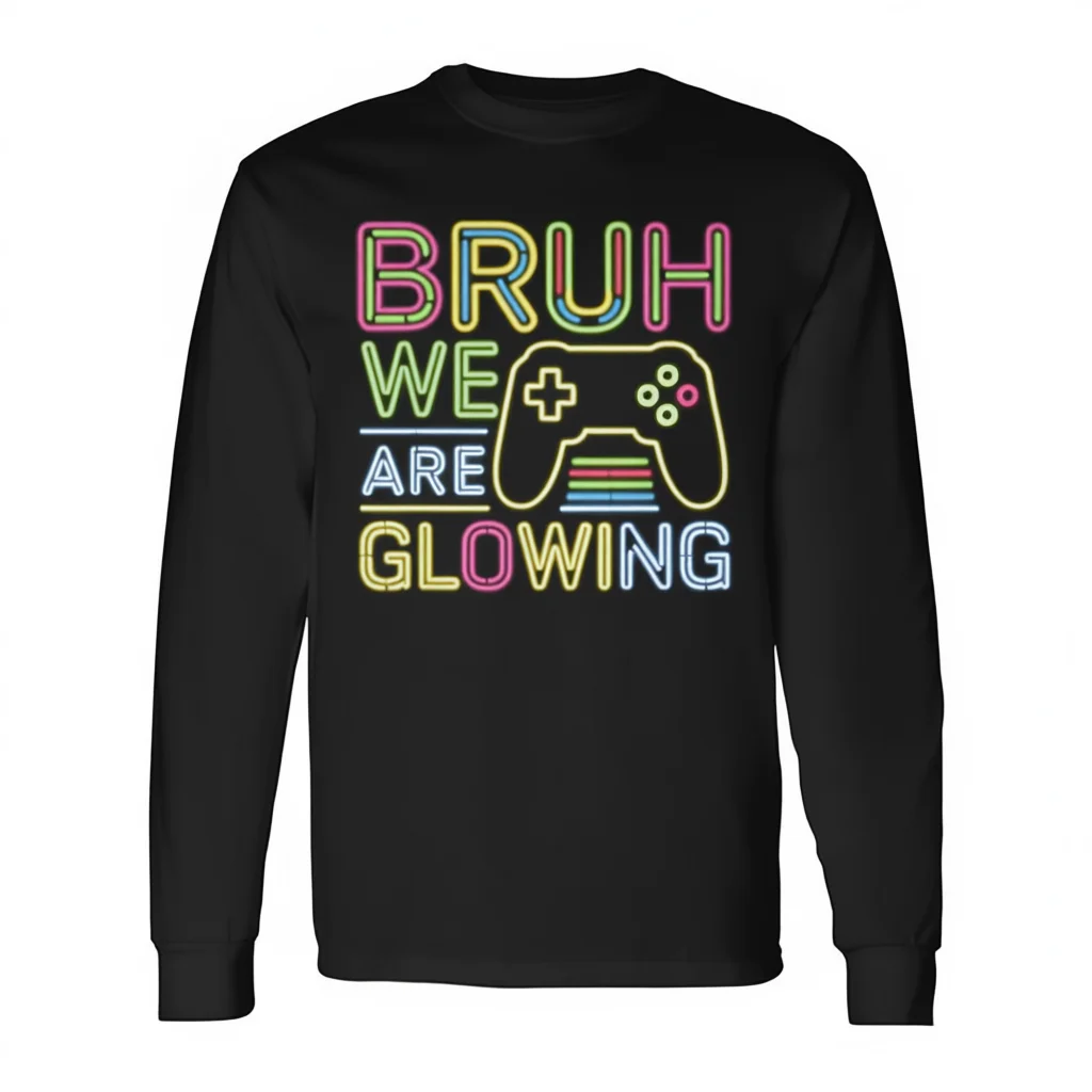 gaming inspired long sleeve t shirt vibrant color graphic unisex