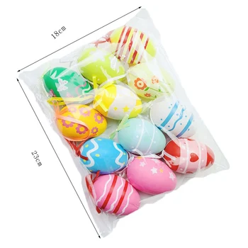 12 Pcs Plastic Easter Eggs For Kid's Toys Easter Party Decorations