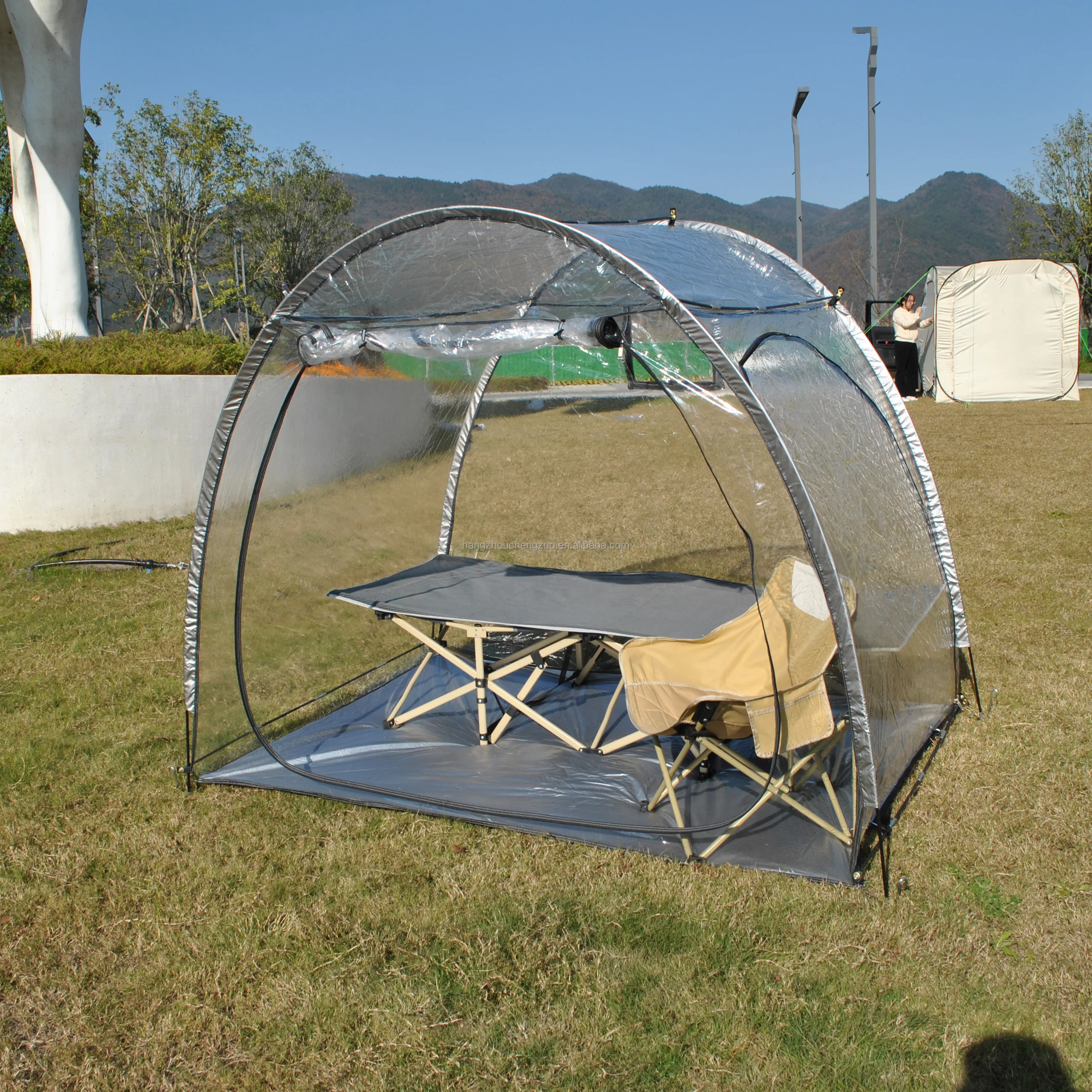 Bubble-Zelt - Transparentes Iglu-Zelt - 2-3 Personen Pavillon für Terrassen - Großes Übergroßes Wetterfestes Zelt - Kälteschutz – Detail 13