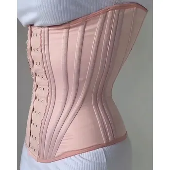Hourglass Steel Bone Girdle Fishbone Waist Trainer Belt for Women Tummy Control Compression Wrap Cincher with Buckle Front