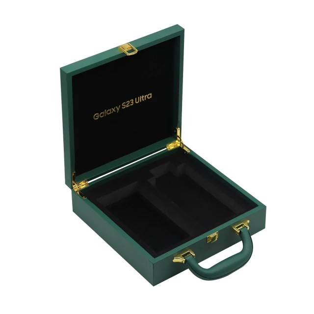 Wholesale of custom box luxury hand held leather boxes by manufacturers MDF  wine box