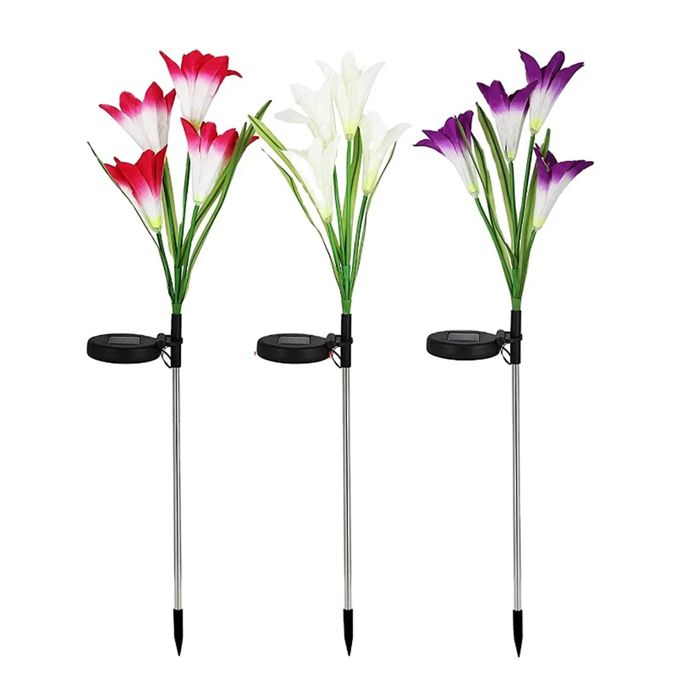 LED Solar Simulation Rose Flower Light Home Decorative Flower Lights Garden Decoration Lawn Lamp Waterproof Landscape Rose Light