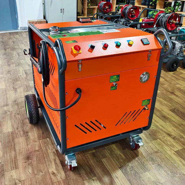 350bar/15LPM Mobile High-pressure Hot Water Cleaning, Industrial-grade Heating Cleaning Machine