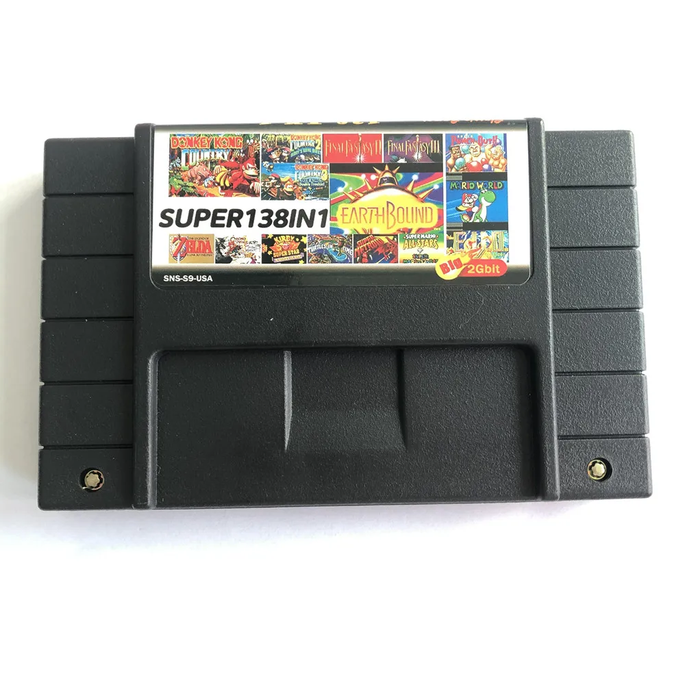 Cartridge kartu Game konsol NTSC AS terbaik 138 in Super SNES Multi Cart