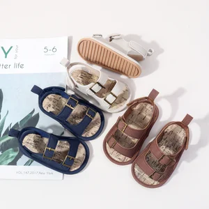 Wholesale Simple Design Anti-slip TPR Outsole Baby Toddler Summer Sandals Shoes for Boys