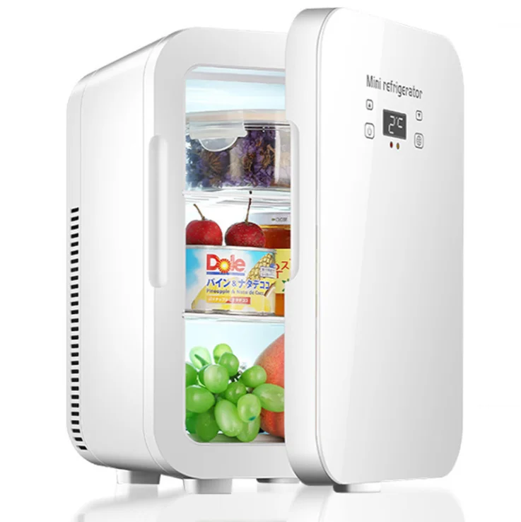  Оптовая продажа Портативный Макияж холодильник DC12V AC цифровой дисплей маленький заказкая стеклянная дверь 12L отель косметики