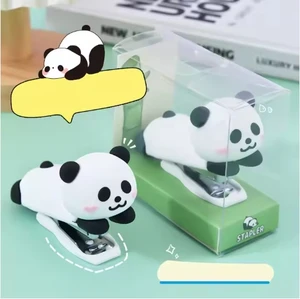 OEM Cute Cartoon Panda Shape Mini Portable Stapler Creative Manual Binding Machine Easy for Students Stationery