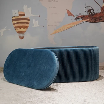 New Style High Quality Long Ottoman Foot Stool Velvet Bench for Living Room