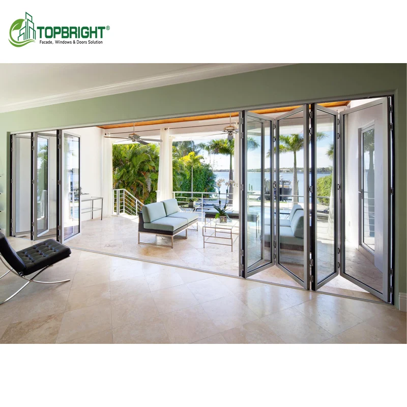 Bi Fold Insulated Lowes Aluminium Hurricane Proof Exterior Bifolding Door