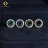 Silver -green moissanite