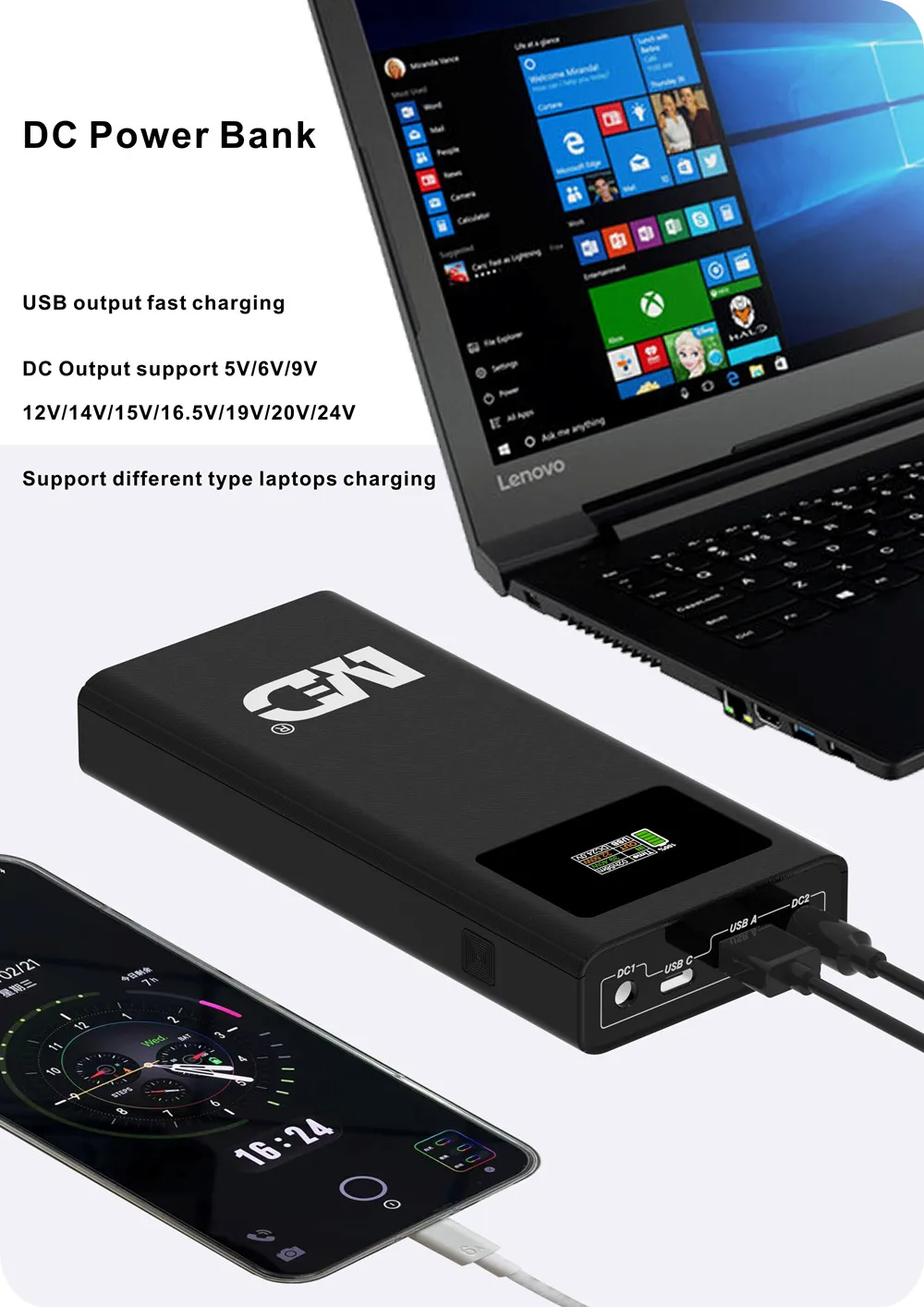 Best 20000mah Laptop Power Bank With Qc3.0 Usb-a & 12v Type-c Port ...