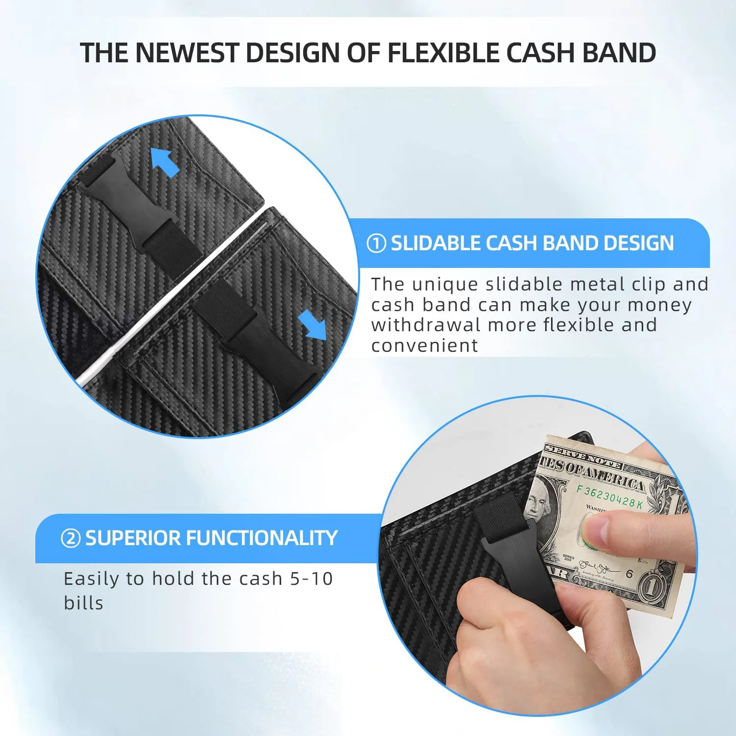 Source Custom Bifold Slim Luxury RFID Blocking Free Sample Slim Carbon  Fiber Genuine Leather Money Clip Wallet For Mens on m.