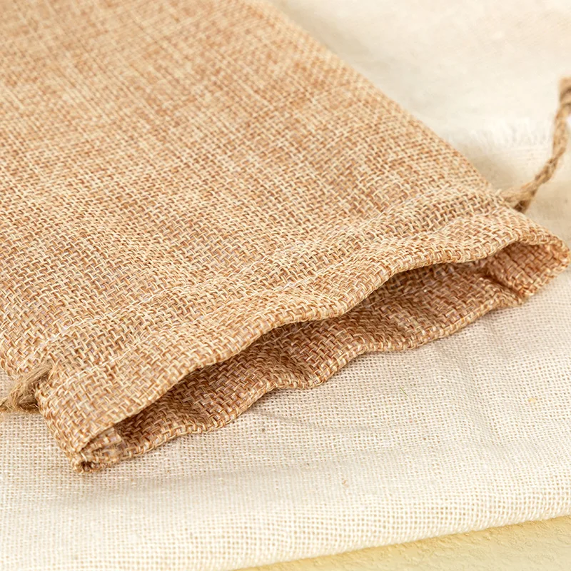 Custom Size Drawstring Gift Jewelry Storage Jute Draw String Bags Jute Pouch String Bag