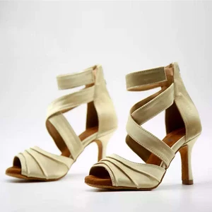 Women's Adult Gao Bang Latin Dance Shoes High-Heeled Soft-Soled Salsa Dance Performance Shoes Size 34-42
