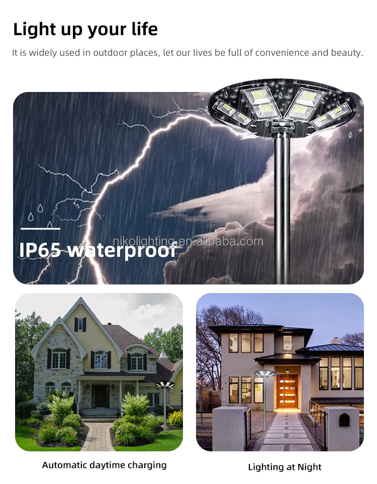 NIKO Solar Power 800W Energy Smart Induction Yard Street Lamp