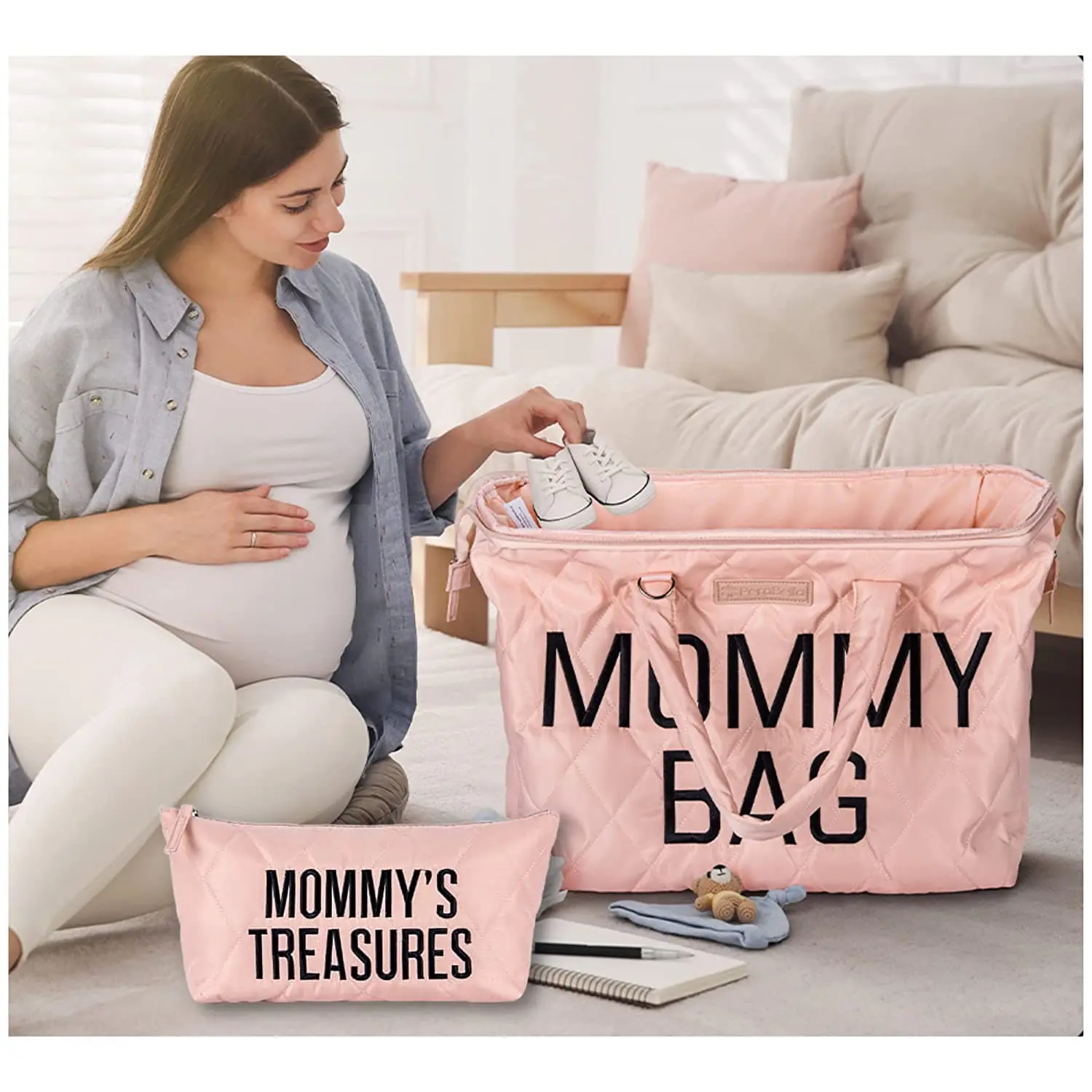 Custom Waterproof Material Diaper Bag Mother Travel Care Bag Large