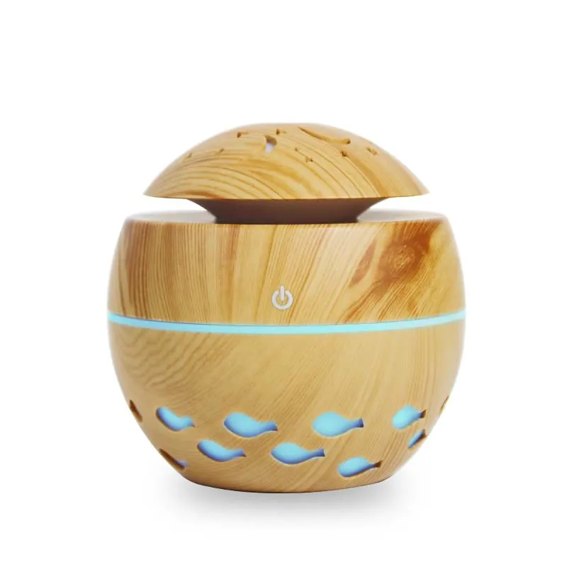 Factory Direct Sale 300ml air Humidifier Aroma Diffuser Essential Oil Ultrasonic Humidifiers Wood Grain LED Lights humidificador