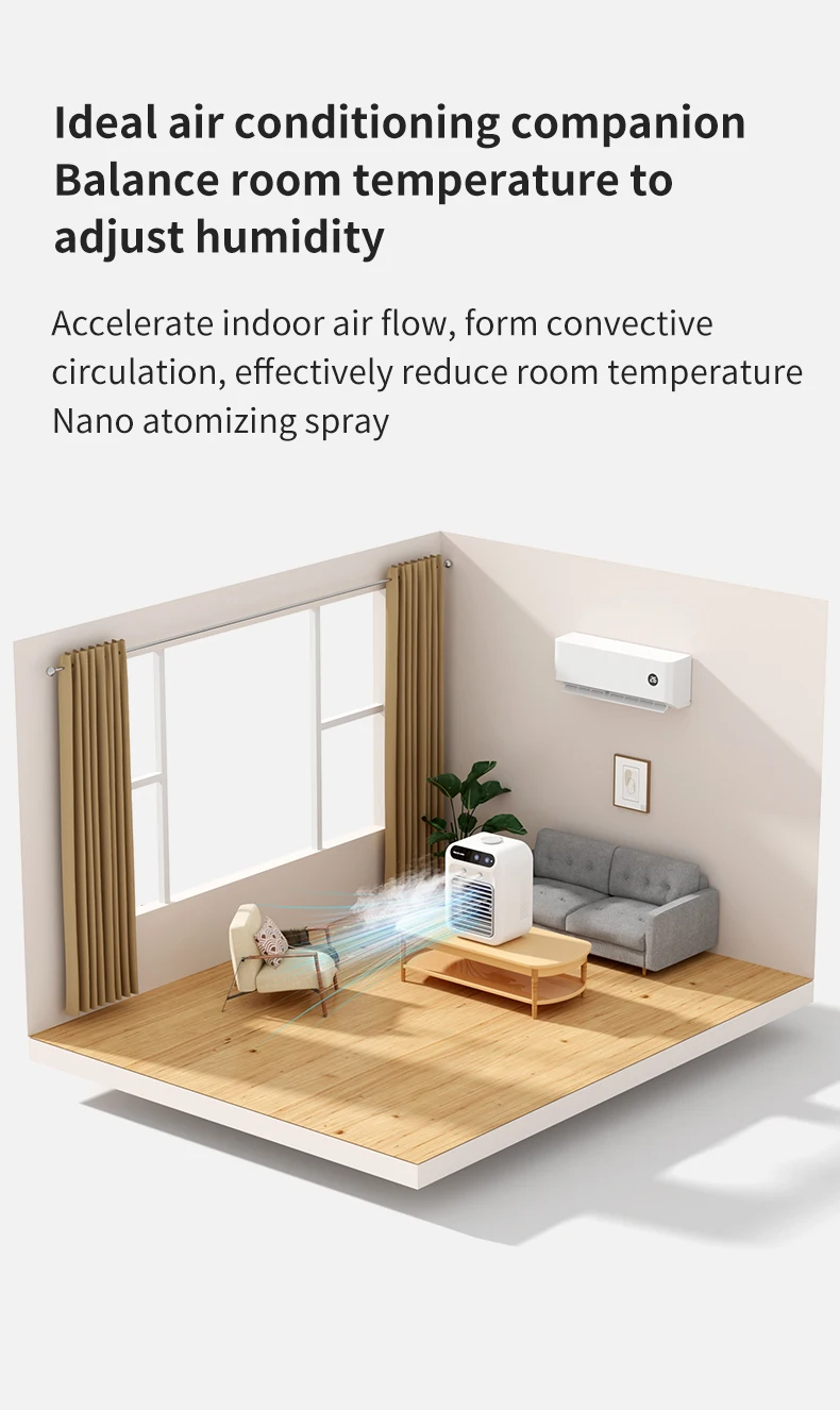 Desk Rechargeable Air Conditioner, Portable, USB - detail 12