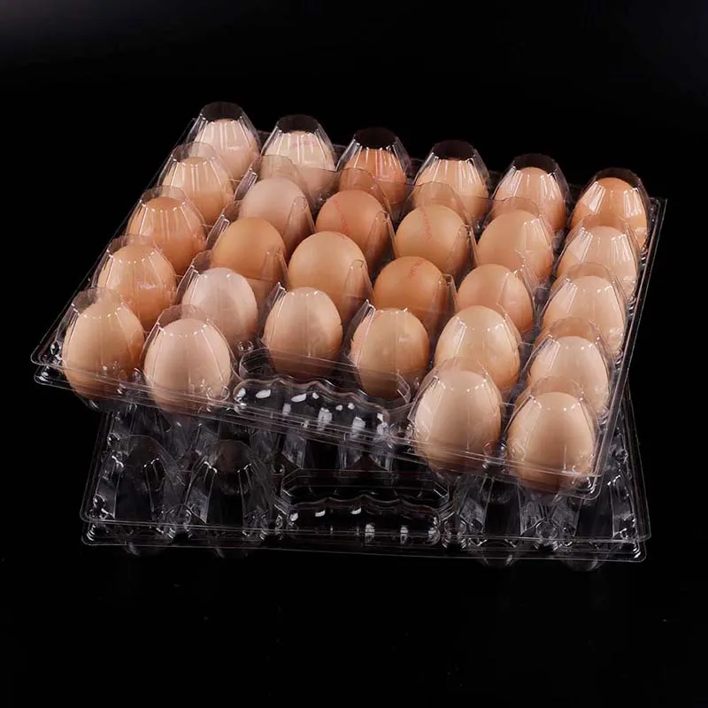 Large 28 Holes Egg Cartons With Handle Refrigerator Plastic Trays For